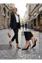 Women's Galvanized Heeled Shoes with Open Back and Side Buckle Model, New Season Heel Height 7.5cm - 2