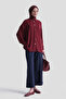 Metal Buttoned Oversize Tunic Claret Red - 2