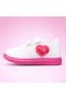 Pink Sole Pink Heart Adhesive Decorated Girls' Sports Shoes Sneaker