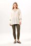 Long Sleeve Nevin Embroidery Detailed V-Neck Summer Shile Fabric Authentic Blouse Cream Krm - 5