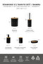 Hgy Home Real Bamboo Detailed Black Diamond 5-Piece Bathroom Set - 5
