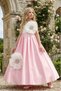 Elegant Flower Applique Tulle Ball Gown Evening Dress for Girls - Graduation Wedding Ceremony 8-9-10-11-12-13-14-15 Years 36049Pr - 5
