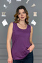 Women's Mürdüm U-Neck Thick Strap Lycra Cotton Viscose Combed Cotton Blouse. - 3
