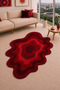 Sdt Modern Wavy Form Red Woven Base Decorative Carpet Sdt682 - 3