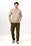 Long Sleeve Bora V-Neck Buttoned Poplin Men's T-Shirt |   Summer Men's Tshirt Beige Beige - 6