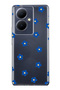 Vivo V29 Lite 5g Compatible Blue Flower Pattern Transparent Phone Case