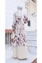 Patterned Garnished Aerobin Dress Plum Hnt1013 - 8