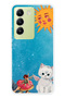 Vivo V30 Lite Compatible Sunny Fairy and Angel Cat Pattern Transparent Phone Case