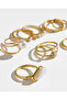 Women Gold Embellished Rings Set (8 Piece) - 3