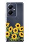 Vivo V29 Lite 5g Compatible Sunflower Patterned Transparent Phone Case