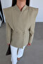 Flap Buttoned Jacket with Piece Detail - 3