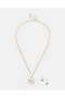 Women Gold Letter M Necklace Set With Earrings