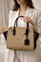 Amalfi Wicker Weave Bag with Leather Detailing, Stylish Daily Handbag - 2