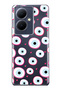 Vivo V29 Lite 5g Compatible Pink Evil Eye Bead Patterned Transparent Phone Case