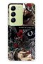 Vivo V30 Lite Compatible Devil Face Patterned Transparent Phone Case