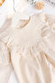 Ruffled 100% Cotton Summer Baby Girl Romper Cream - 2