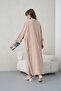 Women's Front Sequin Embroidered Loose Fit Long Linen Dress - 5