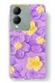 Vivo Y17S Compatible Purple Yellow Flower Pattern Transparent Phone Case