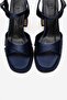 Lello Navy Blue Satin Women's Platform Heeled Shoes - 2