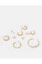 أقراط ذهبية للنساء - 6 قطع - 2