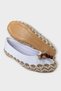 Straw Ribbon Detailed Women's Ballerinas White - 7