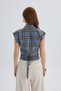 Frenzy Plaid Blue Short Shirt - 5