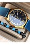 Stylish in a Box, Men's Wristwatch, Suitable for Pool and Sea, Navy Blue Steel Mesh Band + Bracelet - 7