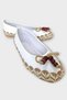 Straw Ribbon Detailed Women's Ballerinas White - 4