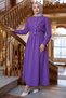 Jacketed Pocketed Tie-Waist Gilet Dress Purple Hm262785 - 6