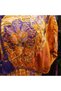 Batik Patterned Embroidered Orange Maxi Dress – Bohemian Kaftan with Purple Tassel Detail - 6