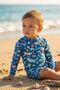 Uv Protected Long Sleeve Baby Boy Swimsuit - Aqua World - 2
