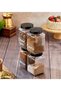 4-Piece 1000ml Glass Coffee Jar Set-4 Origami Spoons-21 Transparent Beverage Label Plates Gift - 2