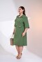 Women's Plus Size Zipper Detailed Dress Khaki - 2