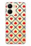 Vivo Y16 Compatible Retro Red Heart Pattern Transparent Phone Case