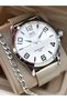 Men's Wristwatch, Stylish Boxed, Suitable for Pool and Sea, Silver Color Steel Mesh Band, White Dial, Bracelet