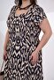 111975 Women's Plus Size Buttoned Slit Dress Beige - 5