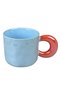 Blue Ceramic Mug with Red Handle 430 ml - 2