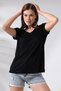 Women's T-Shirt - Loose Fit V-Neck Short Sleeve T-Shirt - 4