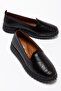 Women's Black Genuine Leather Orthopedic Ballerinas - 2