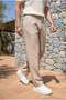 Baruchel Pleated Baggy Fit Fabric Men's Trousers - Beige - 4
