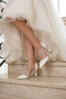 Alessi White Vegan Stone Pointed Toe Goblet Heeled Evening Dress Bridal Shoes - 2