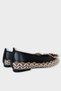 Straw Ribbon Detailed Women's Ballerina Flats Black - 6