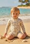 Uv Protected Long Sleeve Baby Boy Swimsuit - Vintage Summer Stamps - 2