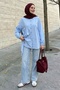 Baby Blue Shirt with Bow - 2
