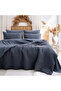 Reversible 100% Cotton Waffle Double Duvet Cover Set - Pillow Buttoned Oeko-Tex Certificates