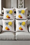 Digital Printed Soft Textured 4-Piece Throw Pillow Cover Set (43X43 cm) Krl0082