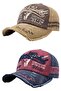 Unisex Vintage Black Rebel Embroidered Adjustable Baseball Cap Hat Set of 2