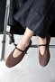 Ava Women's Suede Ballerinas Brown - 2