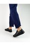 Genuine Leather Black Color Laser Cut Orthopedic Flat Sole Women's Ballerina Shoes Leather Ballerinas - 4