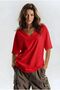 Printed V-Neck Oversized Unisex T-Shirt 1Vq3